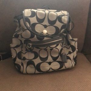 Coach bookbag black and gray with black C